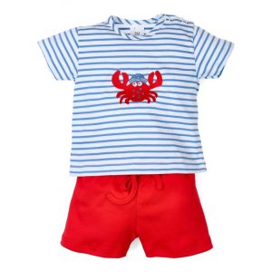 Conjunto camiseta corta rayas y short Tony Bambino