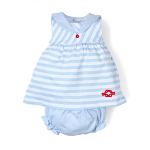 Conjunto Estilo Marinero Vestido y Cubrepañal Tony Bambino